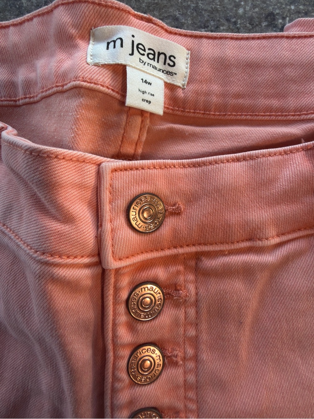 Maurices Peach-Pink Straight Crop Jeans